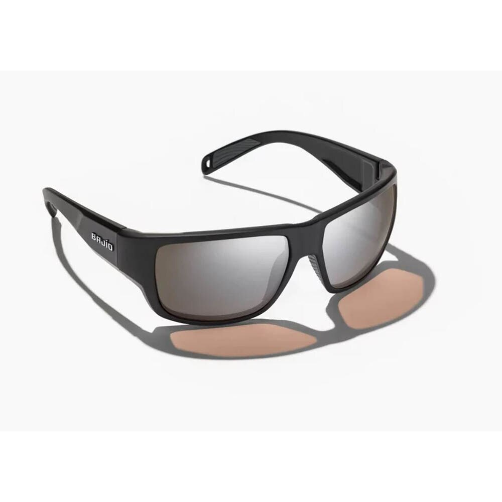 Bajio Piedra Sunglasses Polarized in Black Matte with Silver Glass